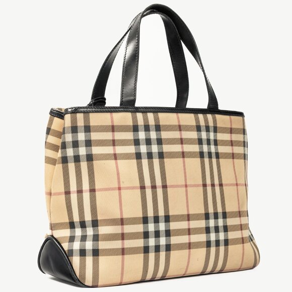 Burberry House-Check Canvas Leather-Trim Tote - Picture 3 of 12